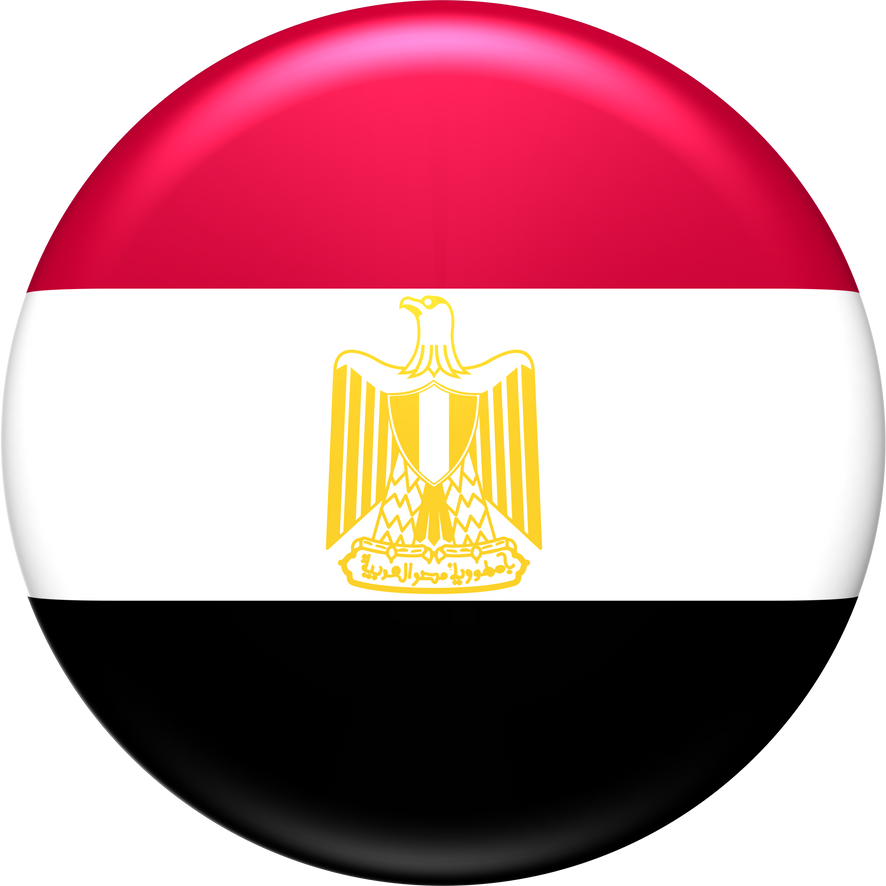 Egypt flag 3D rendering circle glossy
