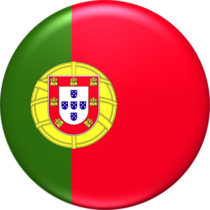 Portugal flag 3D rendering circle glossy